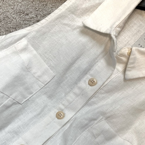 Coast White Linen Button Down Sleeveless Midi Dress - Picture 2 of 9